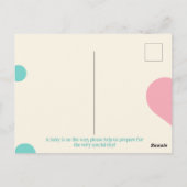 Feiern Sie die Ankunft Ihres kleinen Wunders! Postkarte (Rückseite)