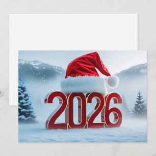 Feiern Sie die Ankunft von 2026 mit festlichem Win Feiertagskarte