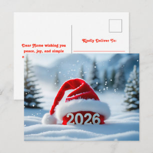 Feiern Sie die Ankunft von 2026 mit festlichem Win Feiertagspostkarte