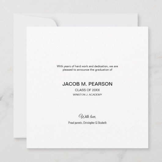 Feiern Sie die Collage des Graduate Foto von Male  Ankündigung (Rückseite)