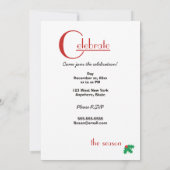 Feiern Sie die Einladung zur Jahreszeit in Rot und (Rückseite)