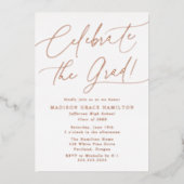 Feiern Sie die Grad-Script-Foto-Graduierungspartei Folieneinladung (Vorderseite)