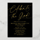 Feiern Sie die Grad-Script-Foto-Graduierungspartei Folieneinladung (Vorderseite)