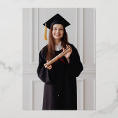 Feiern Sie die Grad-Script-Foto-Graduierungspartei Folieneinladung (Rückseite)