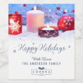 Feiern Sie die Jahreszeit Friedlich Happy Holiday Weinetikett (Einzelnes Label)