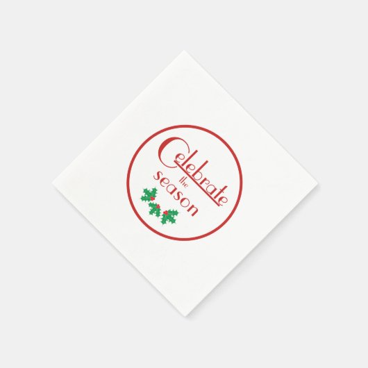 Feiern Sie die Jahreszeit| Rot und Weiß Serviette (Ecke)