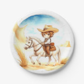 Feiern Sie die kleine Cowboy-Babydusche Pappteller (Vorderseite)