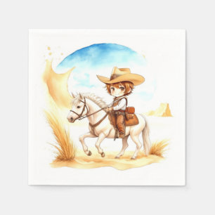 Feiern Sie die kleine Cowboy-Babydusche Serviette