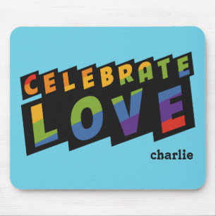 Feiern Sie die Liebe eines Monogramm-Mousepads Mousepad