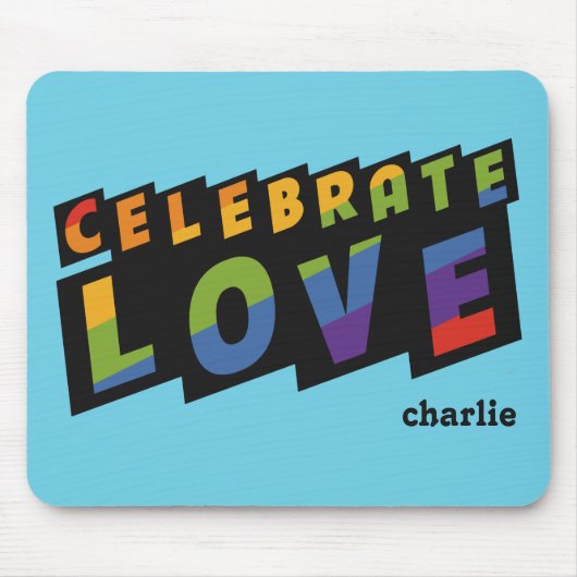 Feiern Sie die Liebe eines Monogramm-Mousepads Mousepad (Vorne)
