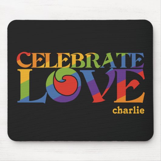 Feiern Sie die Liebe eines Monogramm-Mousepads Mousepad (Vorne)