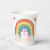 Feiern Sie die neue Baby-Dusche bei Ankunft Pappbecher (Vorderseite)