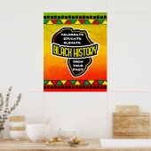 Feiern Sie die schwarze Geschichte mit Afrika Kart Poster (Küche)