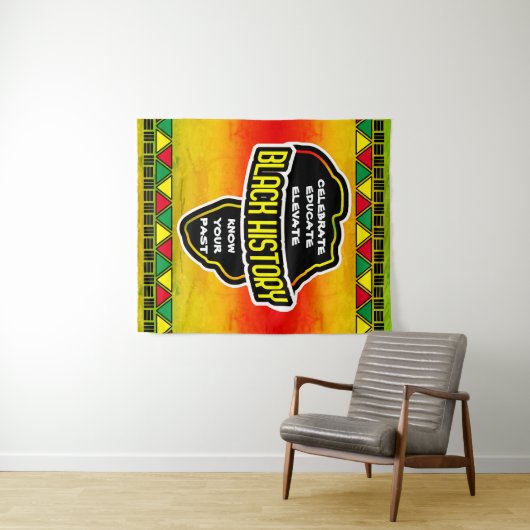 Feiern Sie die schwarze Geschichte mit Afrika Kart Wandteppich (Beispiel (Horizontal))