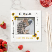 Feiern Sie die Sonnenblumen der Liebe und Ihr Foto Serviette (Beispiel)
