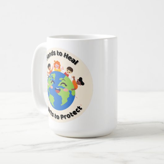 Feiern Sie die Tasse des Earth Day mit Kindern & d (Vorderseite Links)
