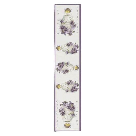 Feiern Sie die Wunder des Ostertafels Kurzer Tischläufer (Vorderseite)