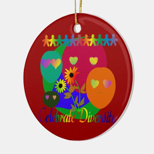 Feiern Sie Diversity Keramik Ornament (Links)