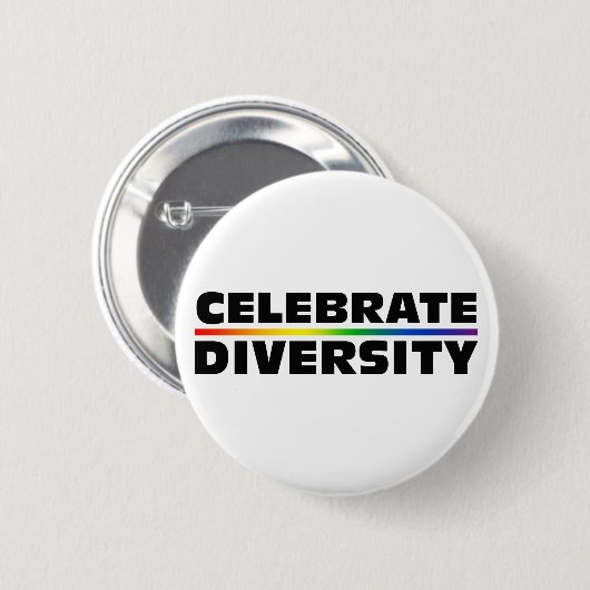 Feiern Sie Diversity-Knopf Button (Vorne & Hinten)