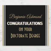 Feiern Sie! Doktortitel! Schaumweinetikett (Einzelnes Label)