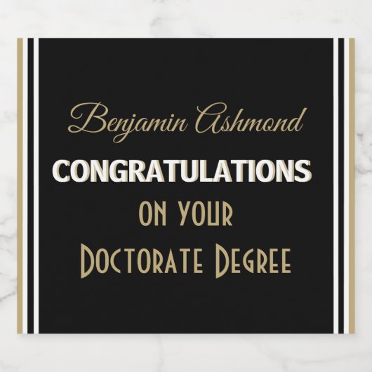 Feiern Sie! Doktortitel! Schaumweinetikett (Einzelnes Label)