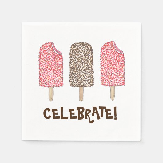 Feiern Sie! Eclair Ice Cream Popsicles Feinschmeck Serviette (Vorderseite)