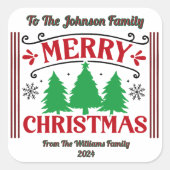Feiern Sie ein frohes Weihnachtsfest mit festliche Quadratischer Aufkleber (Vorderseite)