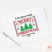 Feiern Sie ein frohes Weihnachtsfest mit festliche Quadratischer Aufkleber (Umschlag)