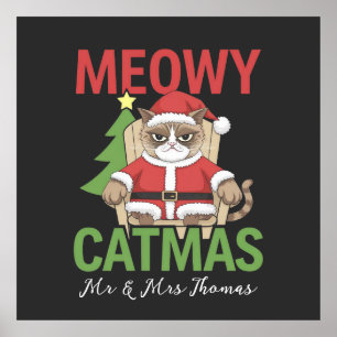 Feiern Sie ein "Meowy Catmas", das Weihnachtsziel Poster