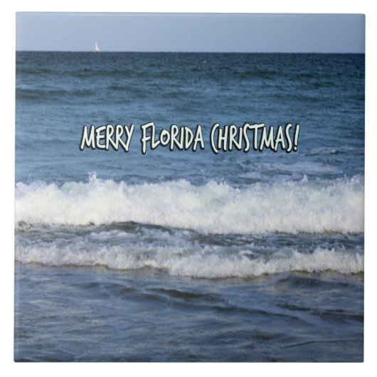 Feiern Sie ein Weihnachtsfest im Florida-Stil Fliese (Vorderseite)