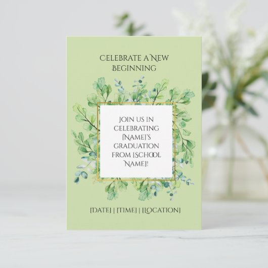 Feiern Sie eine Einladung zum neuen Abschluss (Stehend Vorderseite)