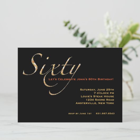 Feiern Sie Einladung 60 (Stehend Vorderseite)