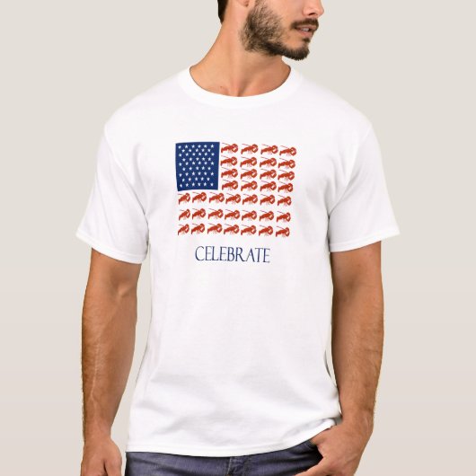Feiern Sie Flagge-Hummer T-Shirt (Vorderseite)