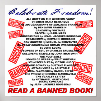 Feiern Sie Freiheit! Lies ein BANNED-Buch! (Selbst Poster