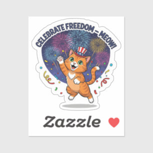 Feiern Sie Freiheit - Macht! Patriotische Katze Aufkleber