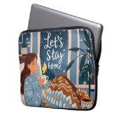 Feiern Sie gemütliche Nächte aus Strickdecke Laptopschutzhülle (Vorderseite Links)