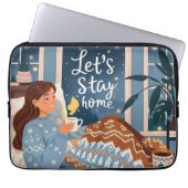 Feiern Sie gemütliche Nächte aus Strickdecke Laptopschutzhülle (Vorderseite)