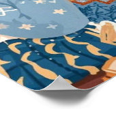 Feiern Sie gemütliche Nächte aus Strickdecke Poster (Ecke)