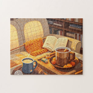 Feiern Sie gemütliche Nächte aus Strickdecke und w Puzzle