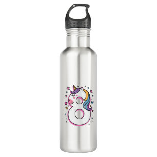 Feiern Sie glückliche 8 Jahre alte Geburtstagspart Edelstahlflasche