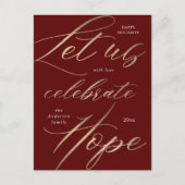 Feiern Sie Hoffnungsskripturlaub Postkarte (Vorderseite)