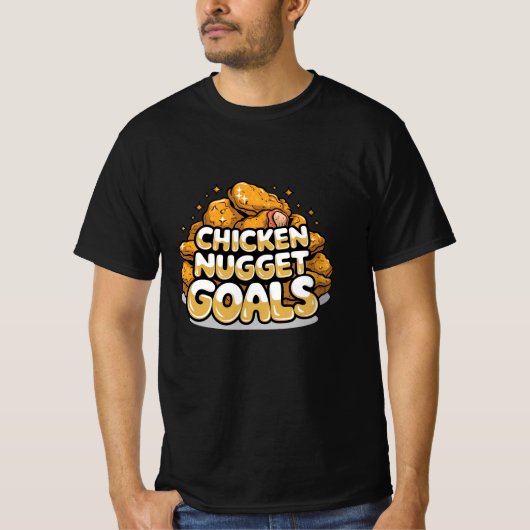 Feiern Sie Hühnernuggets mit Spaß-Artwork T-Shirt (Vorderseite)