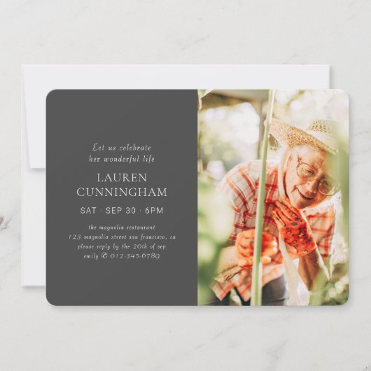 Feiern Sie Ihr Leben Modernes, einfaches Minimalis Einladung (Vorderseite)