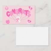 Feiern Sie Ihr neues Baby-Mädchen mit einem rosa G Visitenkarte (Vorne/Hinten)