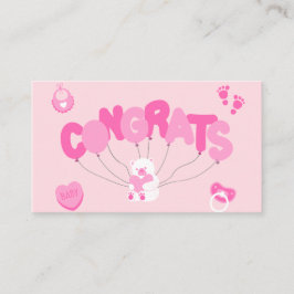Feiern Sie Ihr neues Baby-Mädchen mit einem rosa G Visitenkarte