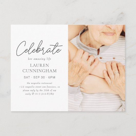 Feiern Sie ihr Phantastisches Leben Einfaches Mode Postkarte (Vorderseite)