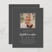 Feiern Sie ihr wunderbares Leben Modernes Gedenkmu Einladung (Vorne/Hinten)