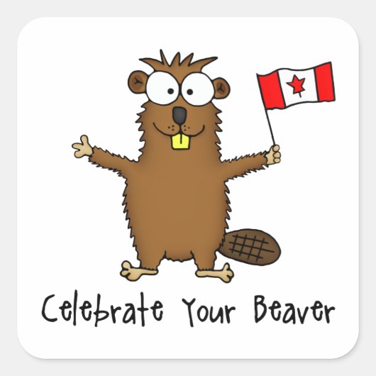 Feiern Sie Ihre Biber-Aufkleber Quadratischer Aufkleber (Vorderseite)