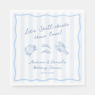 Feiern Sie ihre Liebe - Meeresfrüchte-Hochzeitsdus Serviette