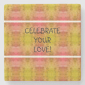 Feiern Sie Ihre Liebe!  Steinuntersetzer (Vorderseite)